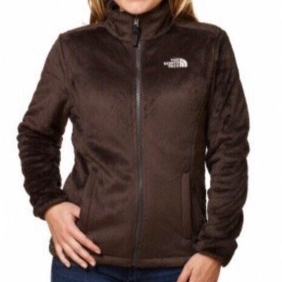 North Face Brown Cozy Fuzzy Soft Fleece Zip Long Sleeve Jacket M - Picture 1 of 7